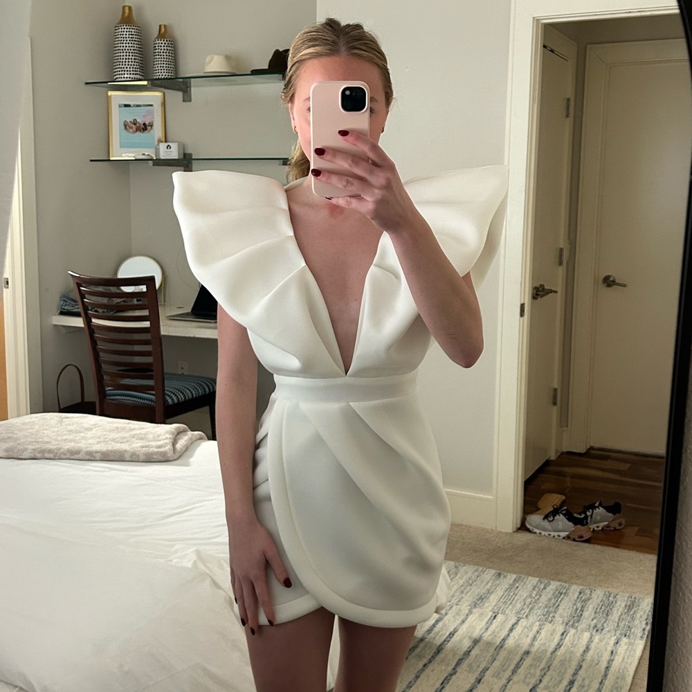 White mini dress